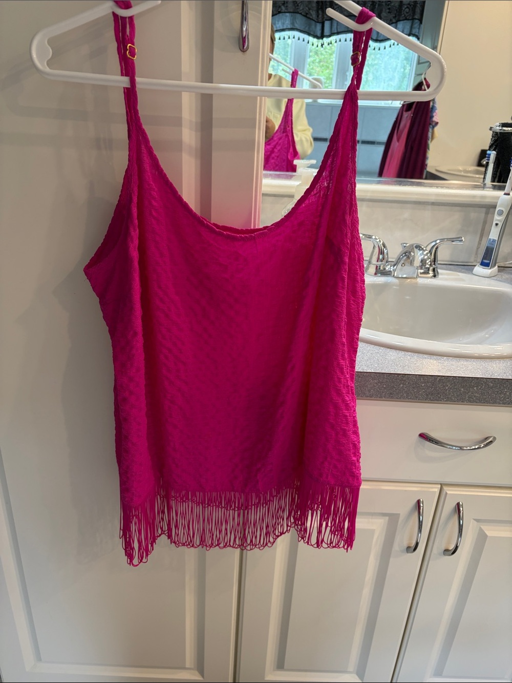 Lily Pulitzer Women's Fuchsia Fringe Camisole Tank Top